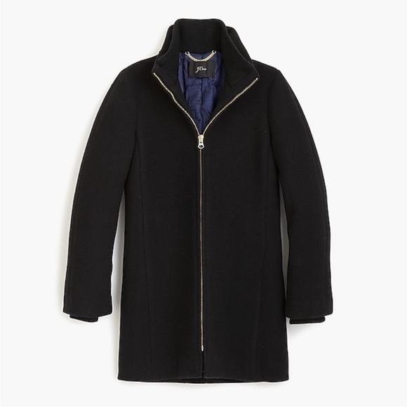 J. Crew Lodge Coat in Italian stadium-cloth wool - Black 2P - Picture 1 of 11